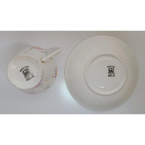 Vintage Hand Painted TeaCup and Saucer by Phoenix T.F.&S Pretty Pink, bone china - Picture 6 of 6